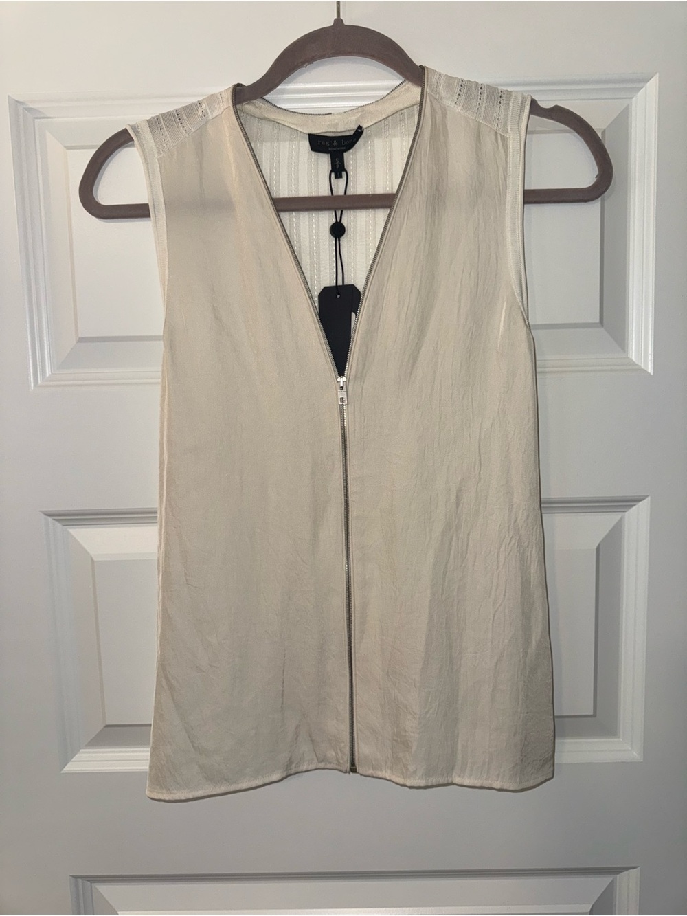 NWT rag & bone Valarie Top in Anto White Size S